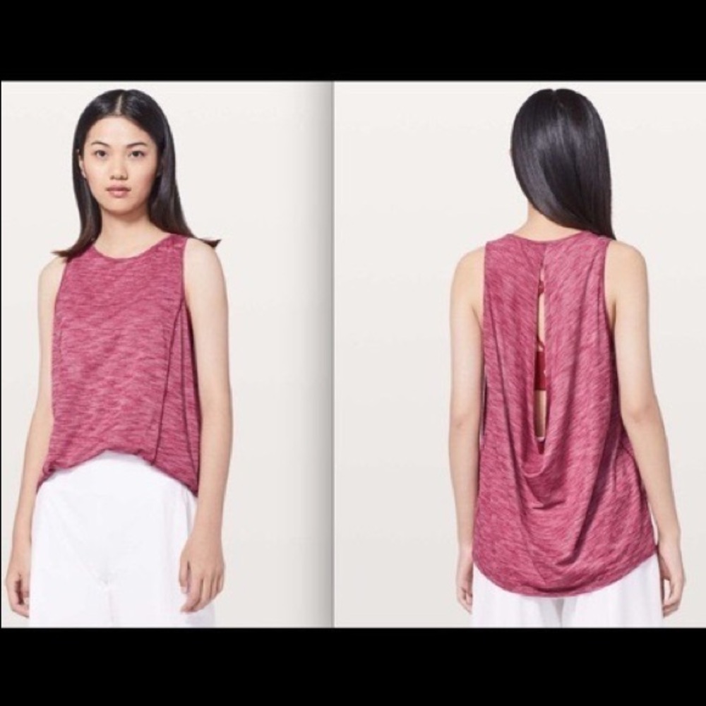 Lululemon Low Key Tank *Silver Heathered Ruby Red